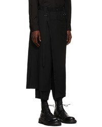 Yohji Yamamoto Black Long Wrap Trousers