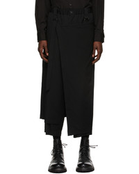 Yohji Yamamoto Black Long Wrap Trousers