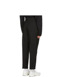 Acne Studios Black Pleated Cropped Trousers