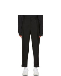 Acne Studios Black Pleated Cropped Trousers
