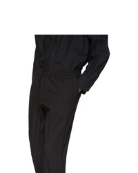 Valentino Black Plisse Elastic Waist Trousers
