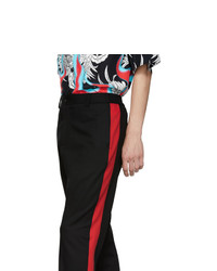Versace Black Red Stripe Trousers
