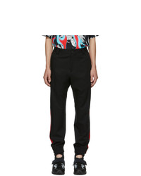 Versace Black Red Stripe Trousers