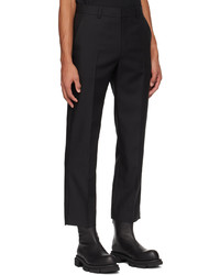 Solid Homme Black Straight Trousers