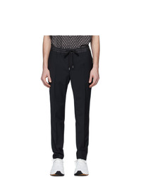 Dolce and Gabbana Black Stretch Wool Jogging Trousers