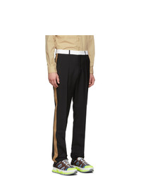 Burberry Black Stripe Tailored Trousers