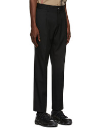 Burberry Black Technical Wool Cropped Tailored Trousers