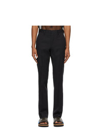 Dries Van Noten Black Twill Tapered Trousers