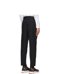 Z Zegna Black Wool And Cotton Trousers