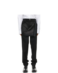 Y/Project Black Wool And Denim Lazy Trousers