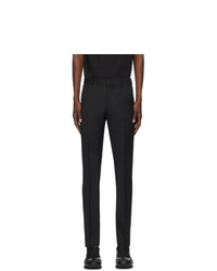 Valentino Black Wool And Mohair Stripe Trousers
