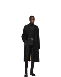 Valentino Black Wool And Mohair Zip Trousers