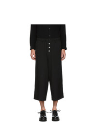 Yohji Yamamoto Black Wool Button Trousers