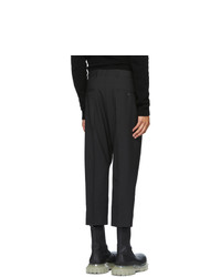 Rick Owens Black Wool Cropped Astaires Trousers