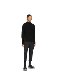 Rick Owens Black Wool Cropped Astaires Trousers