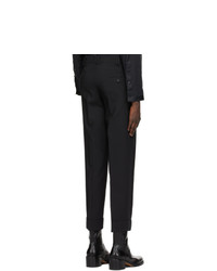 Situationist Black Wool Double Arch Trousers