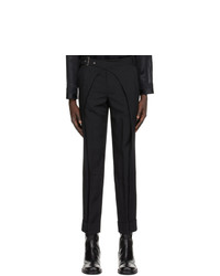 Situationist Black Wool Double Arch Trousers