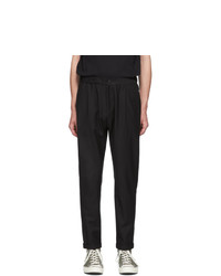 Ps By Paul Smith Black Wool Elastic Waist Trousers