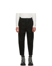 Jil Sander Black Wool Flannel Cropped Trousers