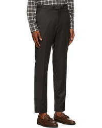 Isaia Black Wool Flannel Trousers