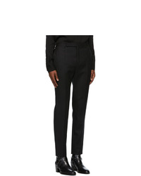 Saint Laurent Black Wool Flat Fit Trousers