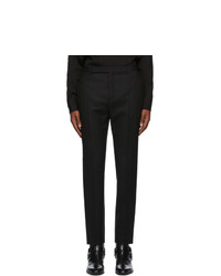 Saint Laurent Black Wool Flat Fit Trousers