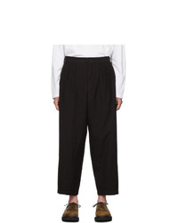 Comme des Garcons Homme Black Wool Gabardine Dyed Trousers