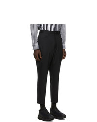 Comme Des Garcons Homme Plus Black Wool Gabardine Trousers