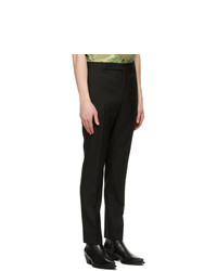 Saint Laurent Black Wool Gabardine Trousers
