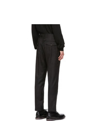 Paul Smith Black Wool Jacquard Cropped Trousers