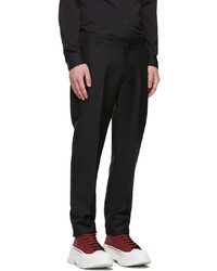 Alexander McQueen Black Wool Mohair Double Trousers