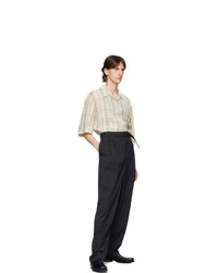 Lemaire Black Wool Pleat Trousers