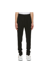 Dolce and Gabbana Black Wool Pleated Trousers