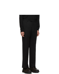 Prada Black Wool Satin Trousers