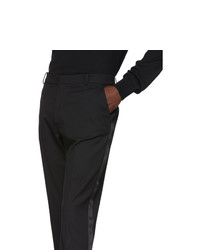 Balmain Black Wool Satin Trousers