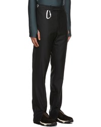 Heliot Emil Black Wool Slim Trousers