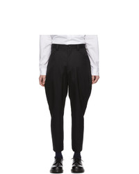 Comme Des Garcons Homme Plus Black Wool Stripe Dobby Shadow Trousers