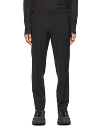Solid Homme Black Wool Tapered Trousers
