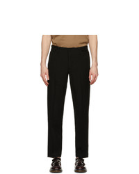 Tanaka Black Wool Unfinished Dad Trousers