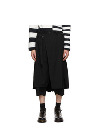 Yohji Yamamoto Black Wool Wrap Trousers