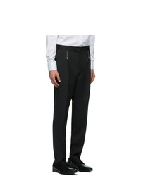 Hugo Black Wool Zip Detail Trousers