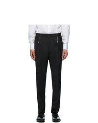 Hugo Black Wool Zip Detail Trousers