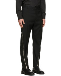 Alexander McQueen Black Zip Detail Trousers