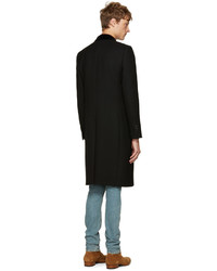 Saint Laurent Black Long Wool Coat