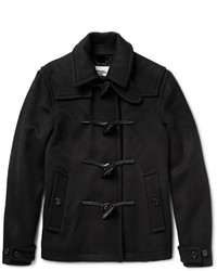 Burberry London Leather Trimmed Wool Coat