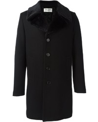 Saint Laurent Faux Fur Collar Coat