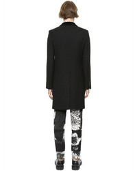 Alexander McQueen Velvet Collar Wool Silk Drill Coat