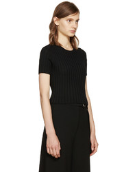 Proenza Schouler Black Ribbed Cropped Top
