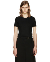 Proenza Schouler Black Ribbed Cropped Top
