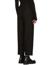 Lemaire Black Wide Leg Wool Trousers